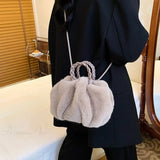 Bolso de hombro plisado de moda en piel sintética para otoño-invierno