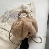 Bolso de hombro plisado de moda en piel sintética para otoño-invierno