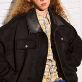 Chaqueta informal de ante con parches