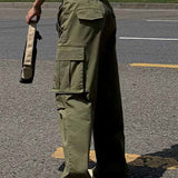 Pantalones cargo de cintura alta, corte ajustado y pierna recta