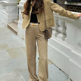 Chaqueta vintage de ante con solapas