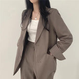 Blazer elegante y pantalón recto para mujer - Estilo refinado y cómodo