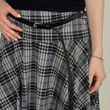 Falda midi vintage de piel sintética con cintura alta