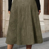 Elegante falda midi texturizada