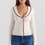 Cárdigan bouclé chic de estilo francés