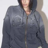 Sudadera con capucha vintage con degradado descolorido