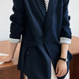 Blazer drapeado de moda con cuello manzana