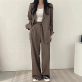 Blazer elegante y pantalón recto para mujer - Estilo refinado y cómodo