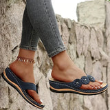 Sandalias de mujer - Punta abierta - Decoración floral - Suela ligera y cómoda