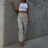 Pantalones cargo con cordón de estilo urbano