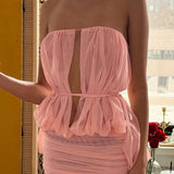 Vestido mini ajustado sexy con escote en V y espalda descubierta