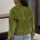Chaqueta de béisbol de terciopelo de gran tamaño