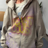 Sudadera con capucha y cremallera estilo streetwear vintage