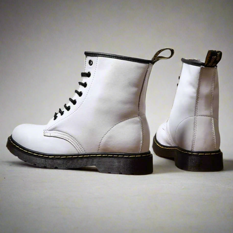 Botas hasta la rodilla para mujer - Piel auténtica - Cierre con cordones - Suela resistente y antideslizante