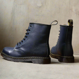 Botas hasta la rodilla para mujer - Piel auténtica - Cierre con cordones - Suela resistente y antideslizante