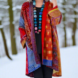 Chaqueta de punto para mujer colorida, única y casual.