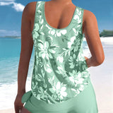 Tankini para mujer – Corte holgado – Tejido transpirable – Top fluido y shorts hasta la mitad del muslo