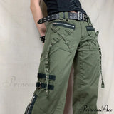 Pantalones cargo de vendaje de tiro bajo