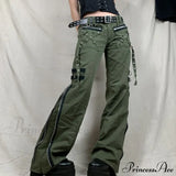 Pantalones cargo de vendaje de tiro bajo