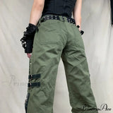 Pantalones cargo de vendaje de tiro bajo