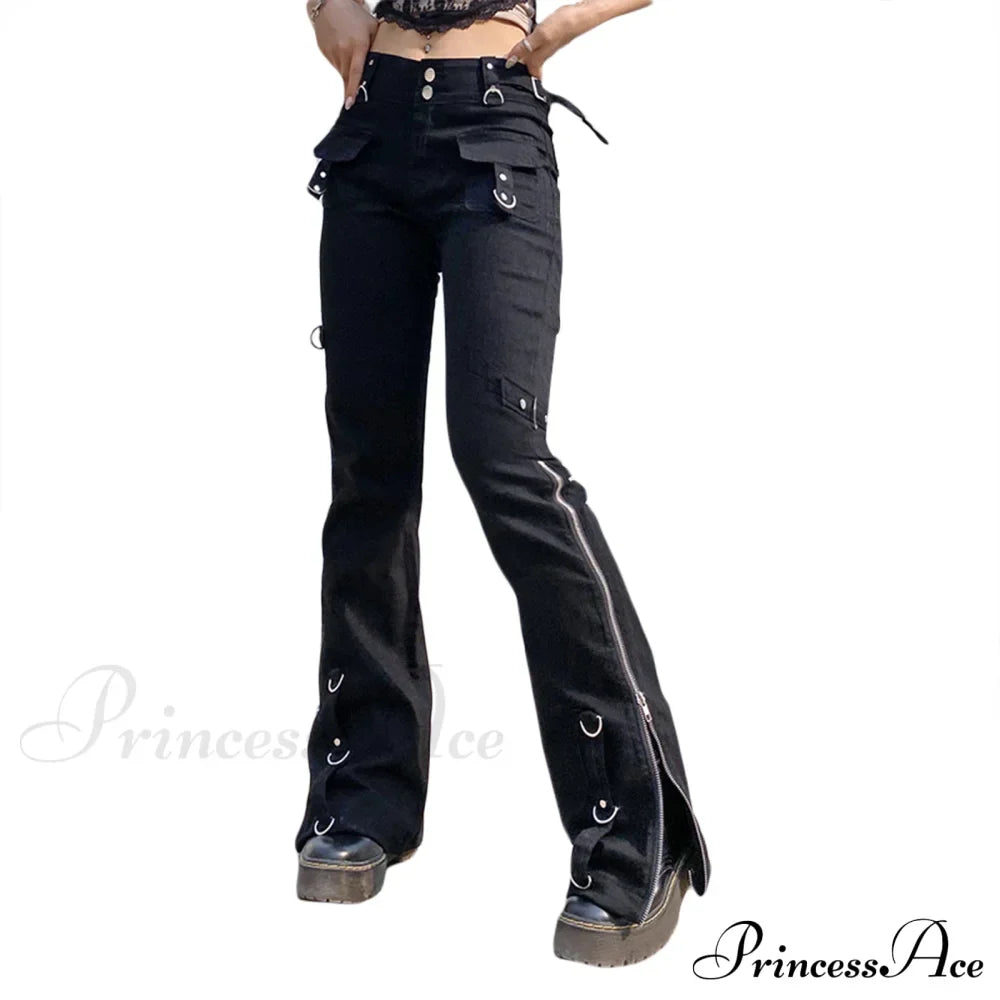 Pantalones cargo de vendaje de tiro bajo