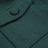 Chaqueta de lana verde con cuello de piel extraíble