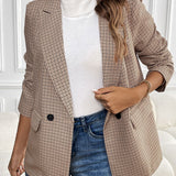 Blazer elegante e informal con estampado de pata de gallo vintage