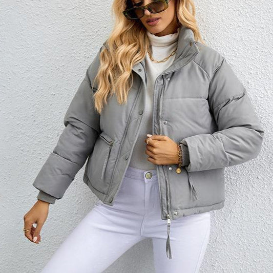 Chaqueta acolchada con cuello alto corto