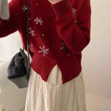 Chaleco de punto con estampado de nieve