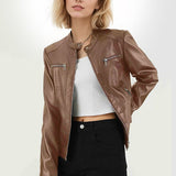 Chaqueta de motociclista de PU ajustada