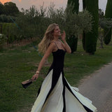 Vestido largo con tirantes de colores