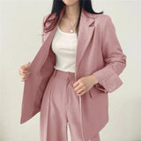 Blazer elegante y pantalón recto para mujer - Estilo refinado y cómodo