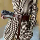 Blazer de lana con estampado de pata de gallo