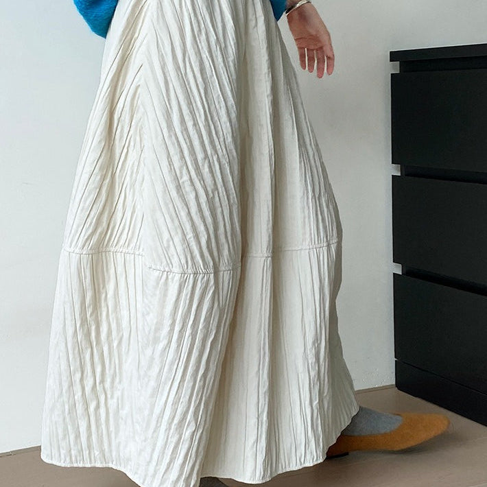 Falda midi vintage de algodón acolchado