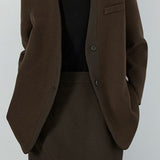 Blazer de un solo pecho con cuello en V