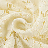 Falda larga de brocado de encaje beige transparente