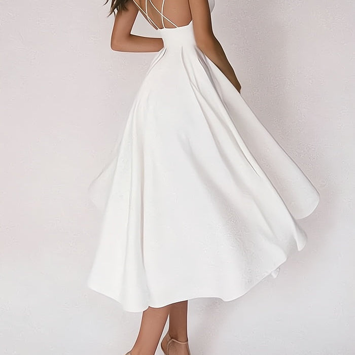 Vestido de mujer - Escote pronunciado - Sin mangas - Falda vaporosa - Vestido de noche elegante