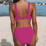 Conjunto de bikini para mujer – Cintura alta – Top con escote en V – Tejido elástico transpirable