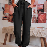 Pantalones Harem para Mujer - Sueltos y Cómodos - Cintura Elástica Ajustable - Estilo Casual Chic