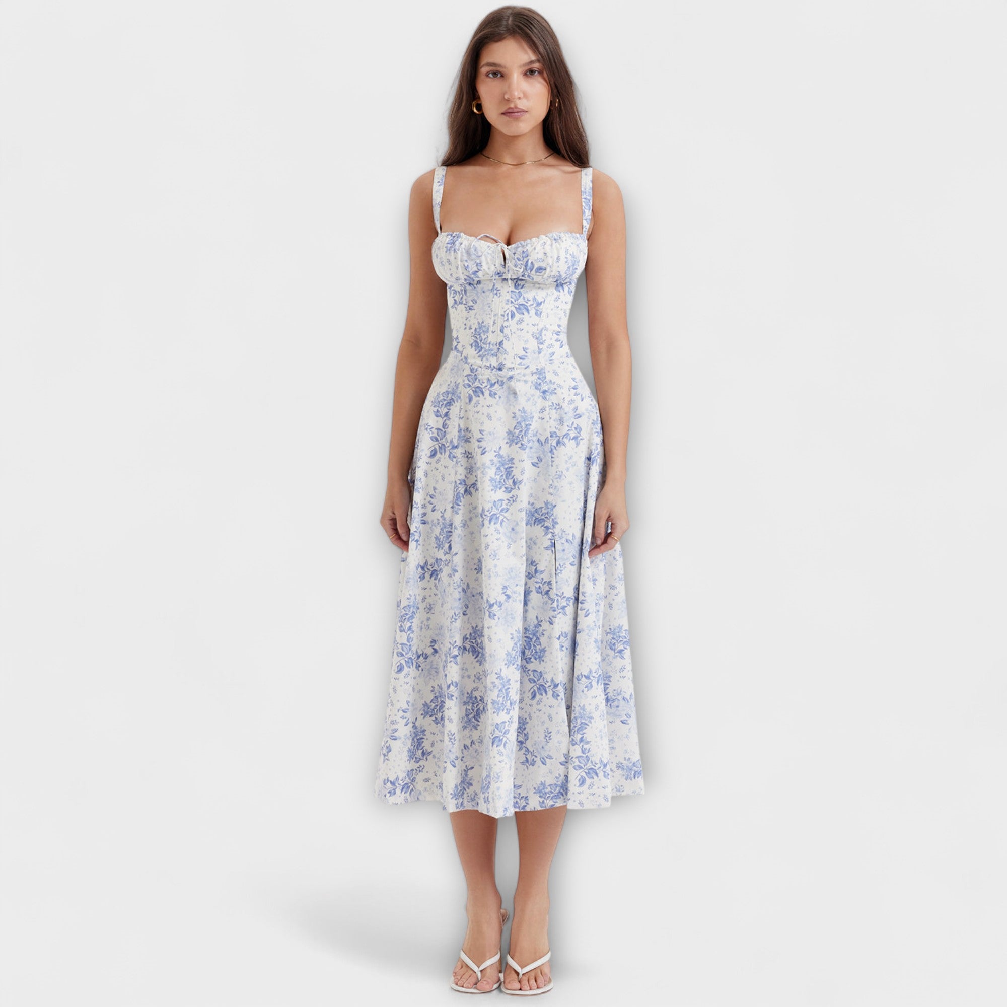Zipporas - Vestido personalizado con moderno estampado floral de primavera