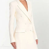 Blazer con cuello de muesca y abrigo cruzado