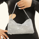 Clutch de noche con brillantes diamantes de imitación, bandolera de diamantes, clutch de boda