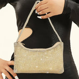 Clutch de noche con brillantes diamantes de imitación, bandolera de diamantes, clutch de boda