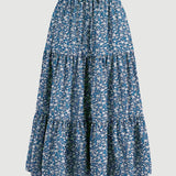 Elegante falda larga floral para mujer: estilo fluido y femenino.