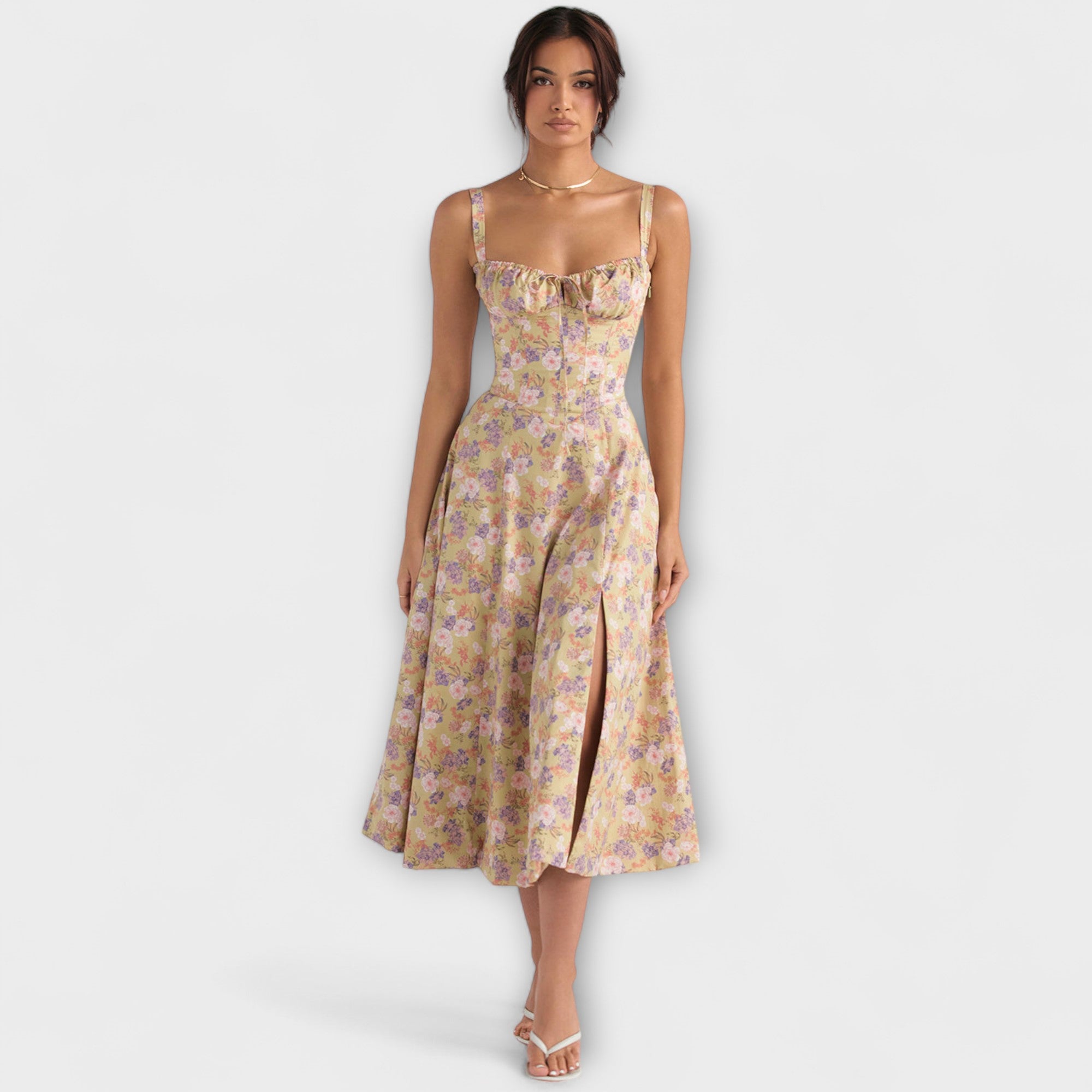 Zipporas - Vestido personalizado con moderno estampado floral de primavera