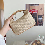 Bolso de hombro de paja bohemio, bolso de playa