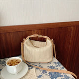 Bolso de hombro de paja bohemio, bolso de playa