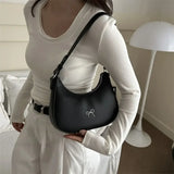 Bolso de hombro de piel sintética lisa con pajarita