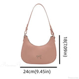 Bolso de hombro de piel sintética lisa con pajarita