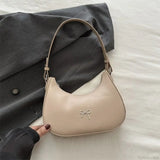 Bolso de hombro de piel sintética lisa con pajarita